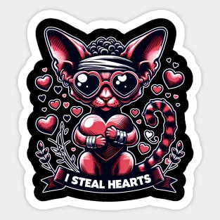 Valentine's Day Devon Rex Cat Sticker